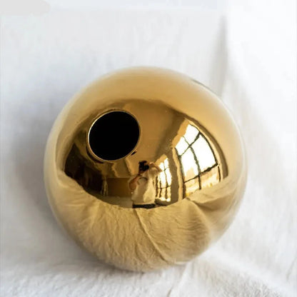 Plating Golden Ball Ceramic Vase Home Decoration