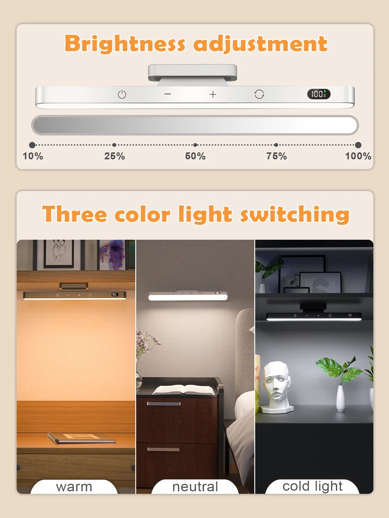 VersaLite Touch LED Bar – Rechargeable, Dimmable & Magnetic Mount