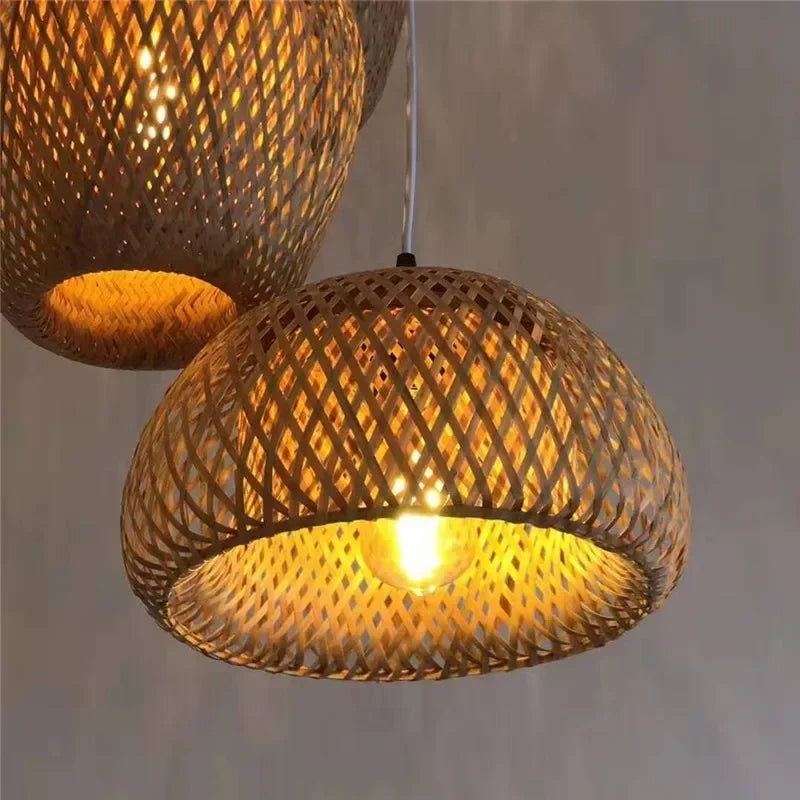 Bamboo Lustre Rattan Pendant Light