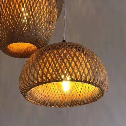 Bamboo Lustre Rattan Pendant Light