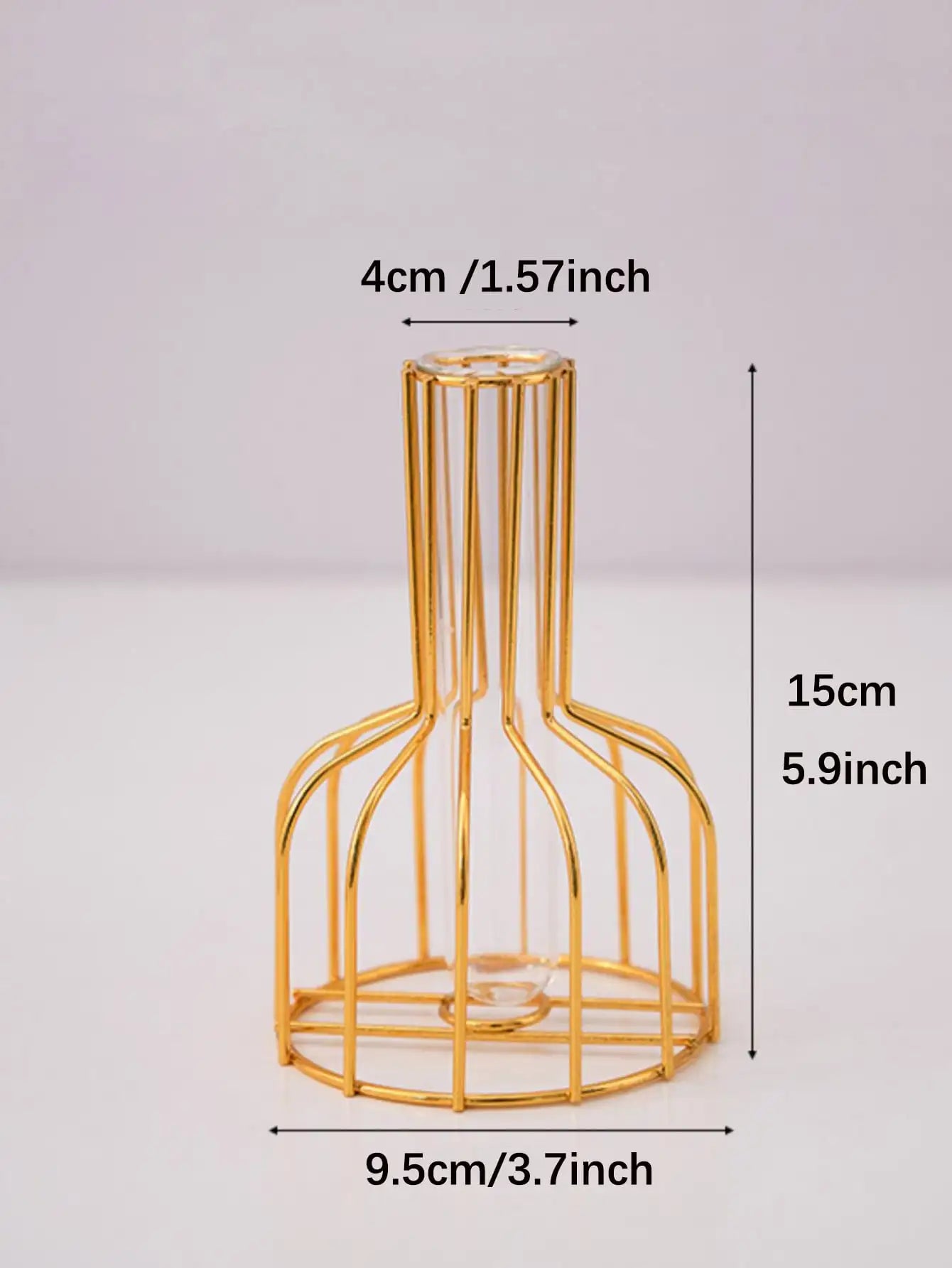 Gold Wrought Iron Hydroponic Vase