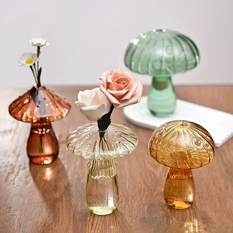 Mushroom Hydroponic Glass Terrarium Art