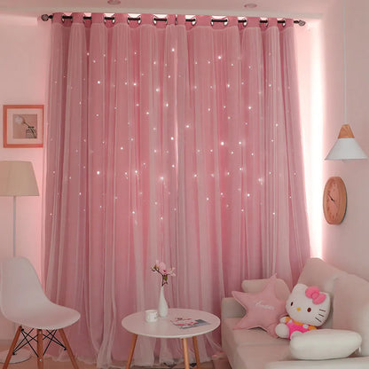 Star Hollow Blackout Tulle Curtains