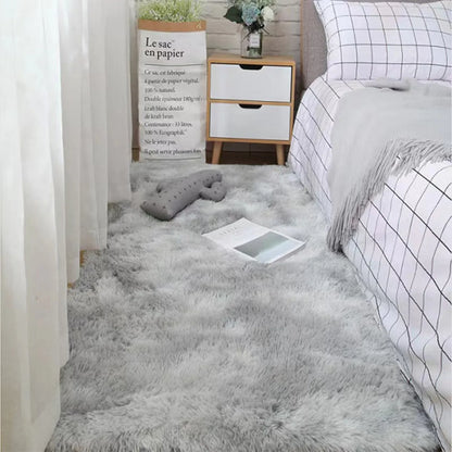 Tie-Dyed Fluffy Bedroom Rug