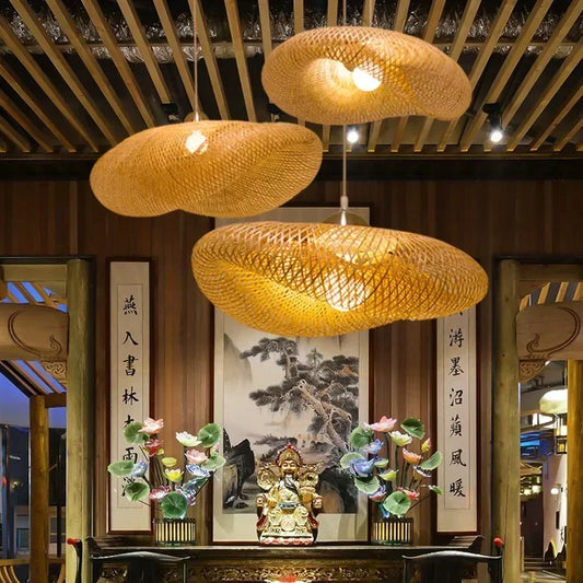 Bamboo Lustre Rattan Pendant Light