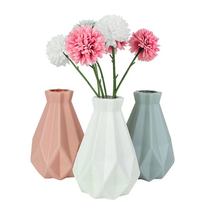 Modern Nordic Flower Vase - Elegant Plastic Pot Basket for Home & Living Room Decor