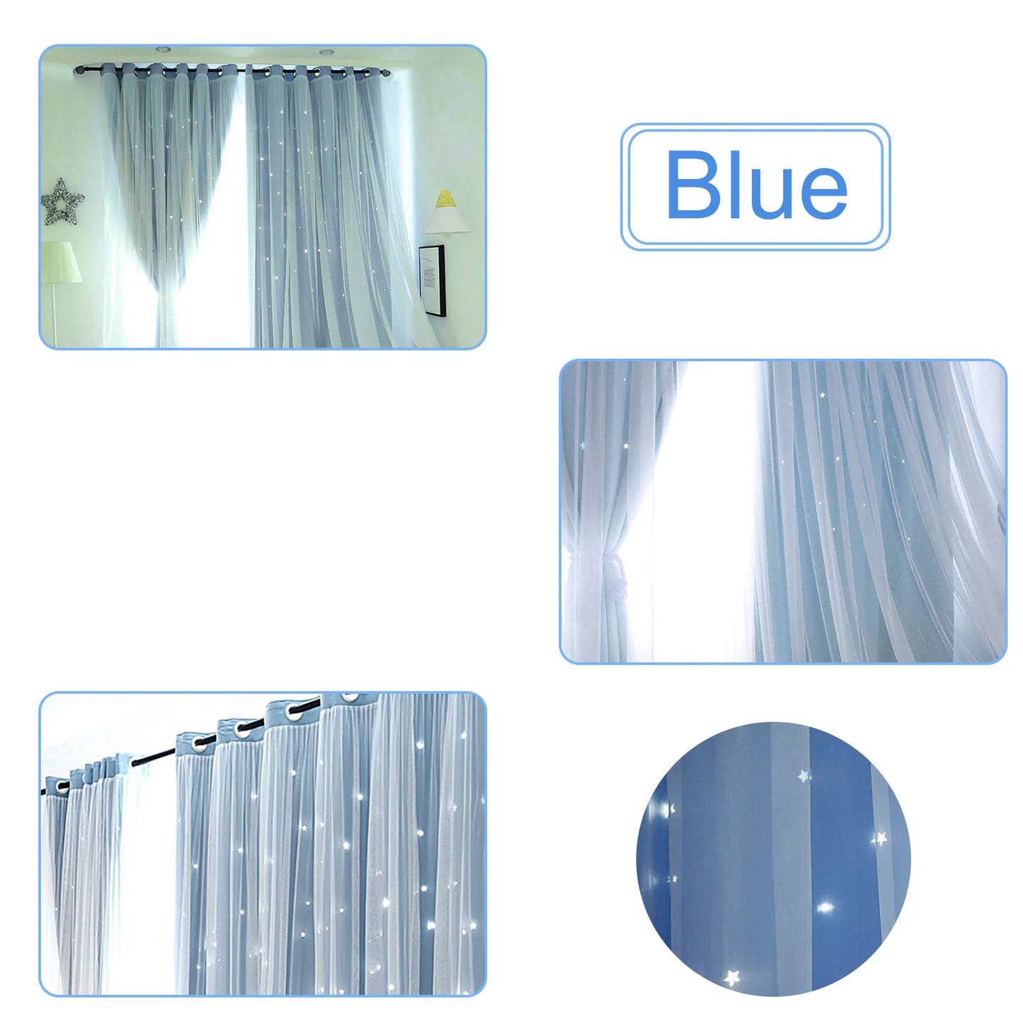 Star Hollow Blackout Tulle Curtains