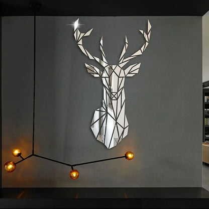 3D Deer Head Stickers Mirror Decals