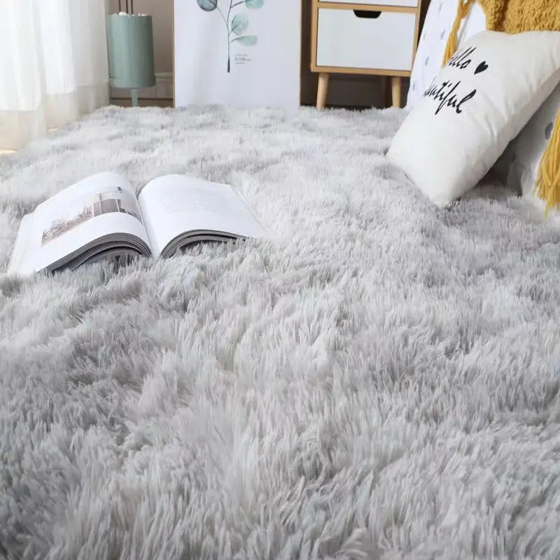 Tie-Dyed Fluffy Bedroom Rug