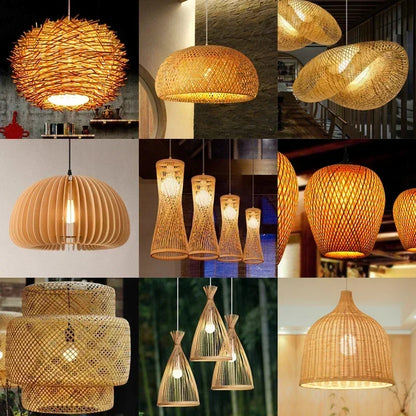 Bamboo Lustre Rattan Pendant Light